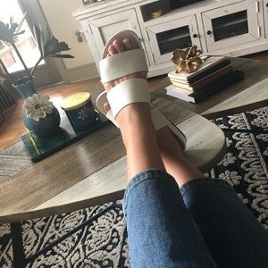 Vince's 'Georgie' slides: White leather slides